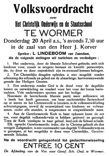 Volksvoordracht te Wormer