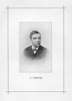 portret Adriaan Steketee; in boek tegenover titelpagina